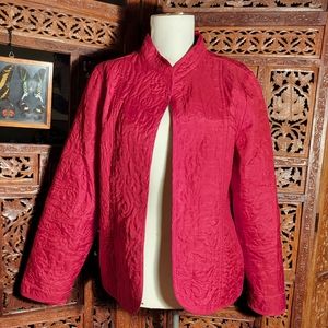 Chico's Reversible Quilted Jacket, Red and Black, Chico's size 1 Valentines Day